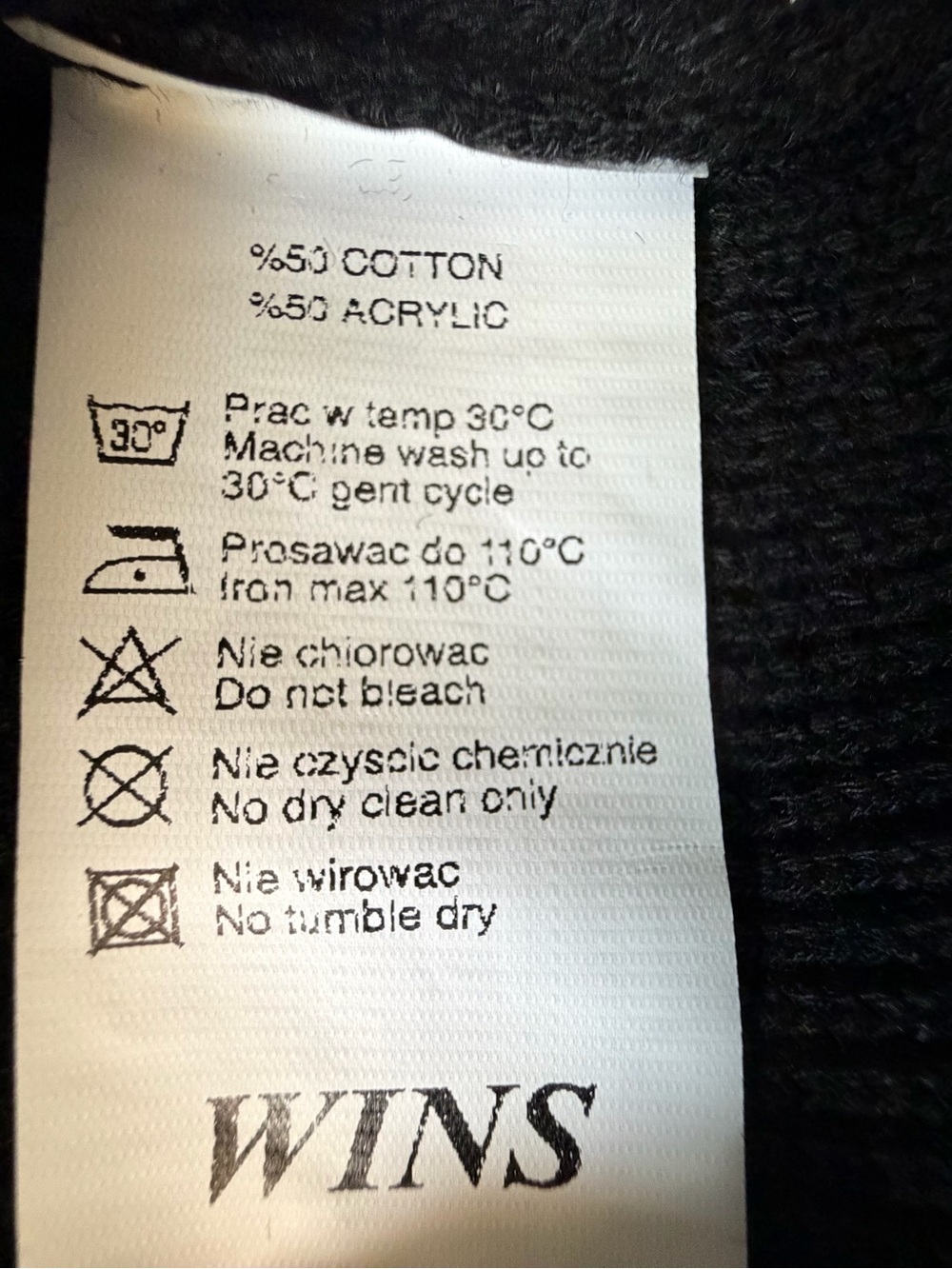 7 Downie St Men's Black and Charcoal Waffle Crewneck Sweater L NEW - Picture 4 of 6